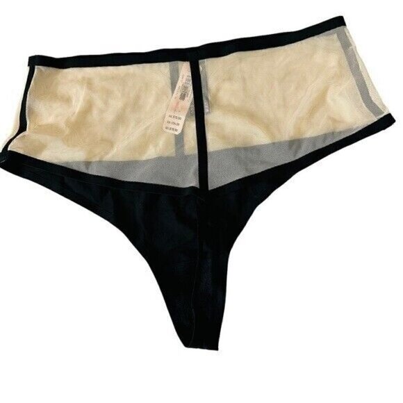 Victoria’s Secret Unlined Mesh Panty Black and Tan Size Small - Picture 4 of 6